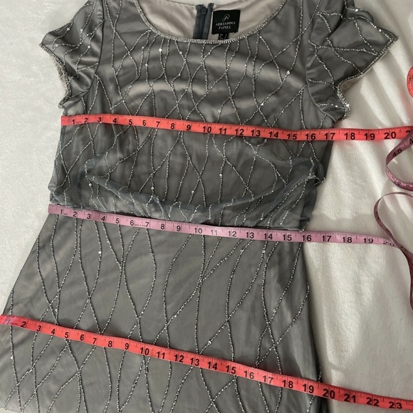 NEW Adrianna Papell [ 8 ] Beaded Blouson Gown in Pewter Silver‎ - Picture 12 of 12